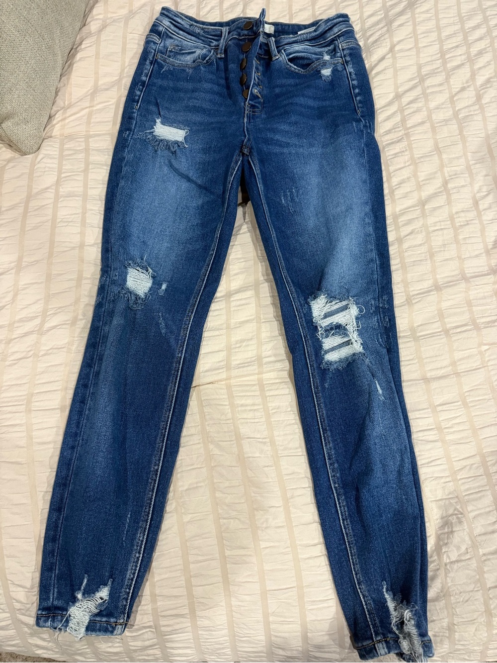 Altar'd State Dark Blue Distressed Skinny Jeans